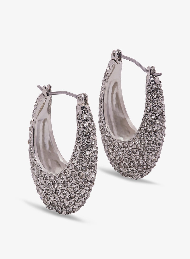 Ella Limited Edition Diamonte Rhinestone Embellished Hoop Earrings - Image 2