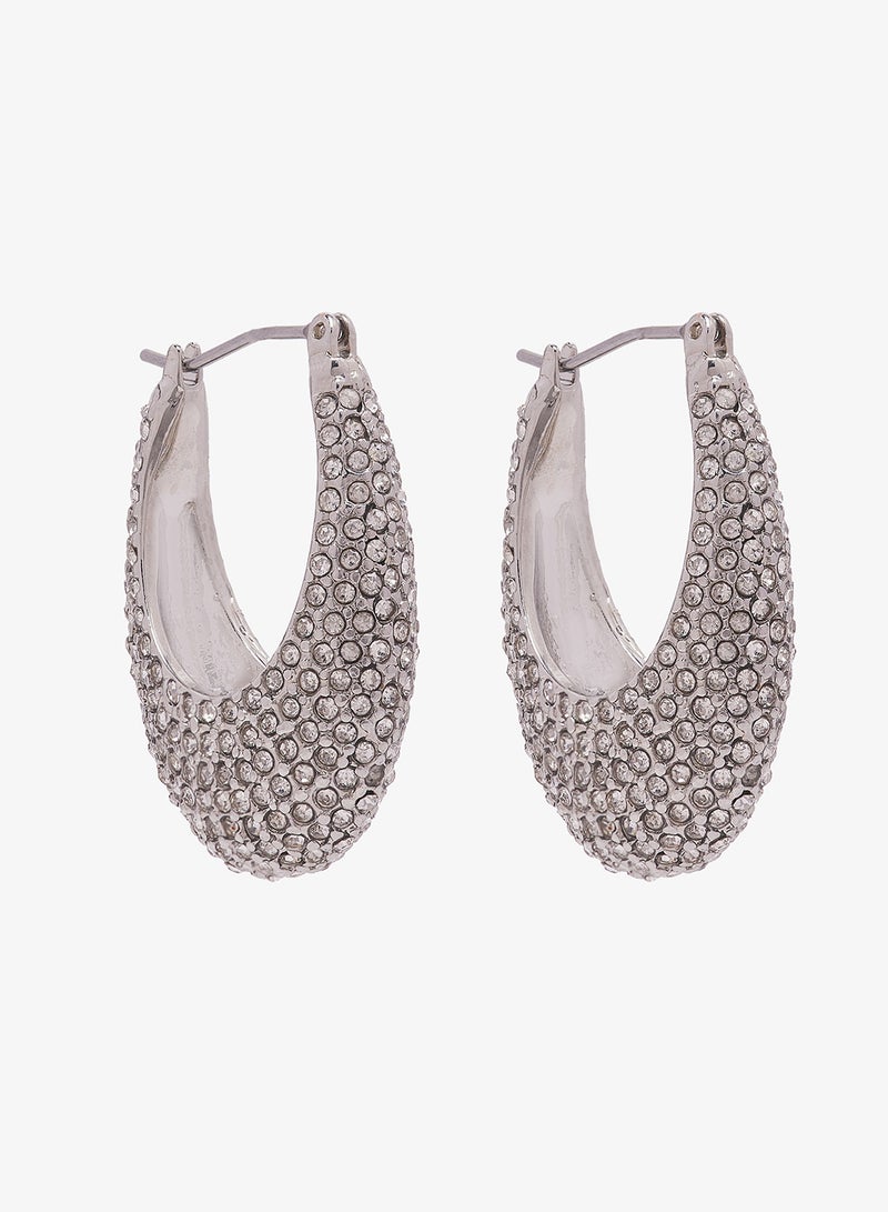 Ella Limited Edition Diamonte Rhinestone Embellished Hoop Earrings - Image 1