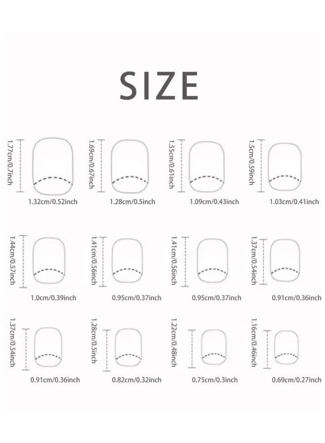 Kanza 24 قطعة أظافر لاصقة، أظافر مزيفة، مجموعة أظافر مزيفة للفتيات والنساء، أكسسوارات فن الأظافر، أظافر لاصقة مع ملصقات لاصقة للتطبيق السهل، مجموعة أظافر لاصقة - Image 2