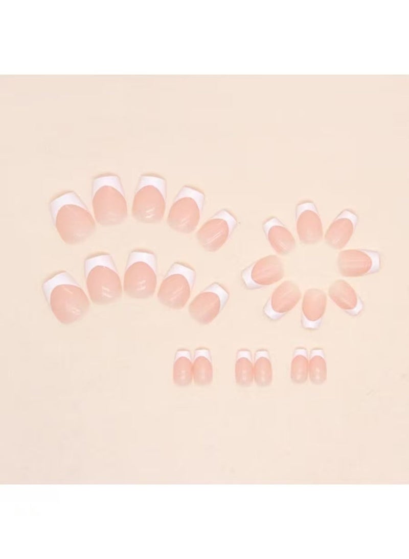 Kanza 24 قطعة أظافر لاصقة، أظافر مزيفة، مجموعة أظافر مزيفة للفتيات والنساء، أكسسوارات فن الأظافر، أظافر لاصقة مع ملصقات لاصقة للتطبيق السهل، مجموعة أظافر لاصقة - Image 5