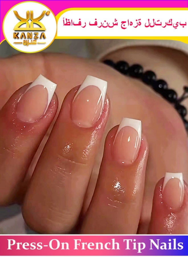 Kanza 24 قطعة أظافر لاصقة، أظافر مزيفة، مجموعة أظافر مزيفة للفتيات والنساء، أكسسوارات فن الأظافر، أظافر لاصقة مع ملصقات لاصقة للتطبيق السهل، مجموعة أظافر لاصقة - Image 1