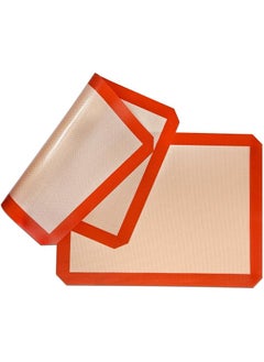 SHOWAY Silicone Baking Mat Non Stick Set Of 2 Heat Resistant Liner Cookies Meats Vegetables Pastries Reusable Eco Friendly Dishwasher Safe 42Cm  - Image 1