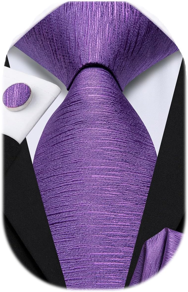 Dubulle Mens Paisley Striped Tie WOVEN Necktie for Men and Handkerchief Cufflinks Set Wedding Formal Business - Image 1