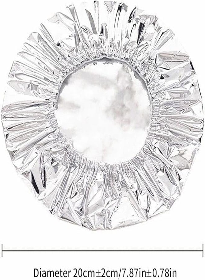 ROSLIE أغطية أوعية مرنة للاستخدام مرة واحدة من روسلي، قطر 20 سم، مصنوعة من رقائق الألومنيوم، عبوة من 5 قطع، آمنة للاستخدام في الميكروويف - Image 2