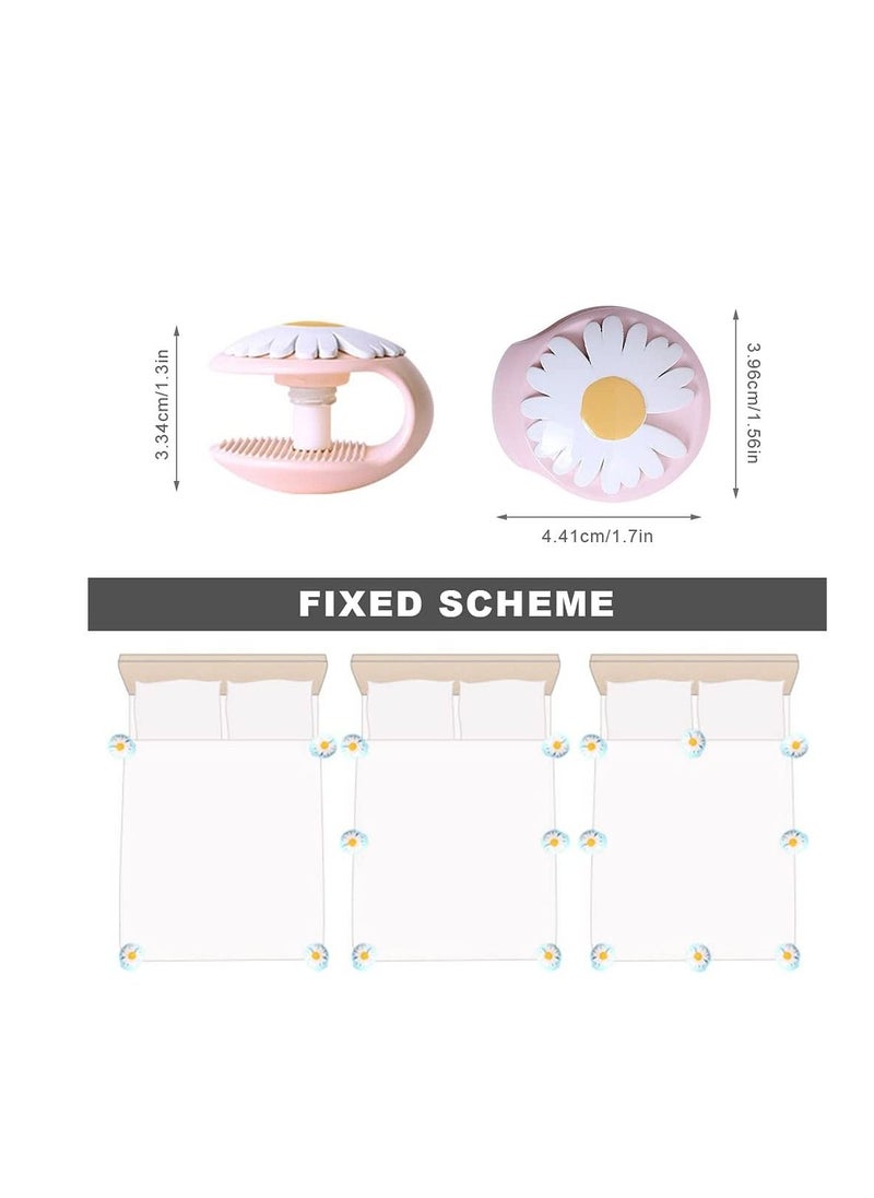 SYOSI - Quilt Clips, Duvet Cover Clips, 8 Pcs Daisy Shape Needle Free Comforter Fasteners Anti-Slip Duvet Cover Clips High Elasticity Comforter Clamps Grippers Clip to Keep Duvet in Place - Image 1
