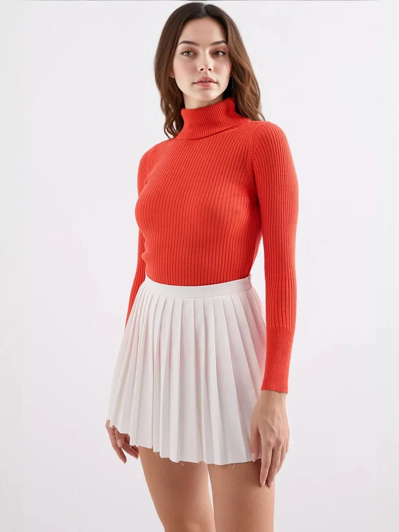 بيغ دارت كنزة بياقة مدورة بنسيج بارز ومقاس مناسب