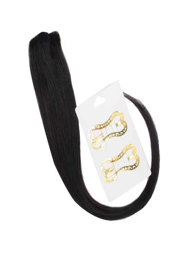 Fully 2 Pcs Single Clip Human Hair Side Front Cover Up Patch Hair Extension For Women and Girls ((16 Inch, Black)) - Image 4