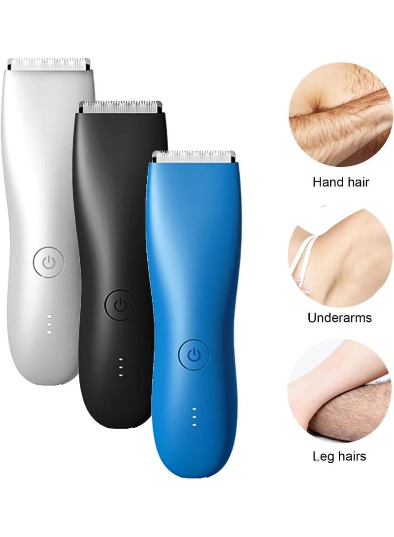 KHAJUL Body Hair & Pubic Hair Trimmer for Men | Waterproof, USB-C Rechargeable, LED Light,  Electric Ball Shavers, Mens Personal Groomer (Black) - Image 5
