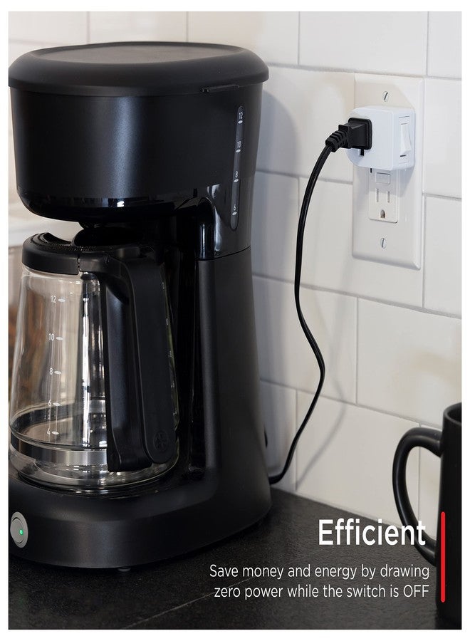 GE UltraPro Grounded Power Switch, 4 Pack, Outlet Extender, 3 Prong, Easy to Install, for Indoor Lights and Small Appliances, Energy Efficient Adapter, Space Saving Design, UL Listed, White, 46844 - Image 3