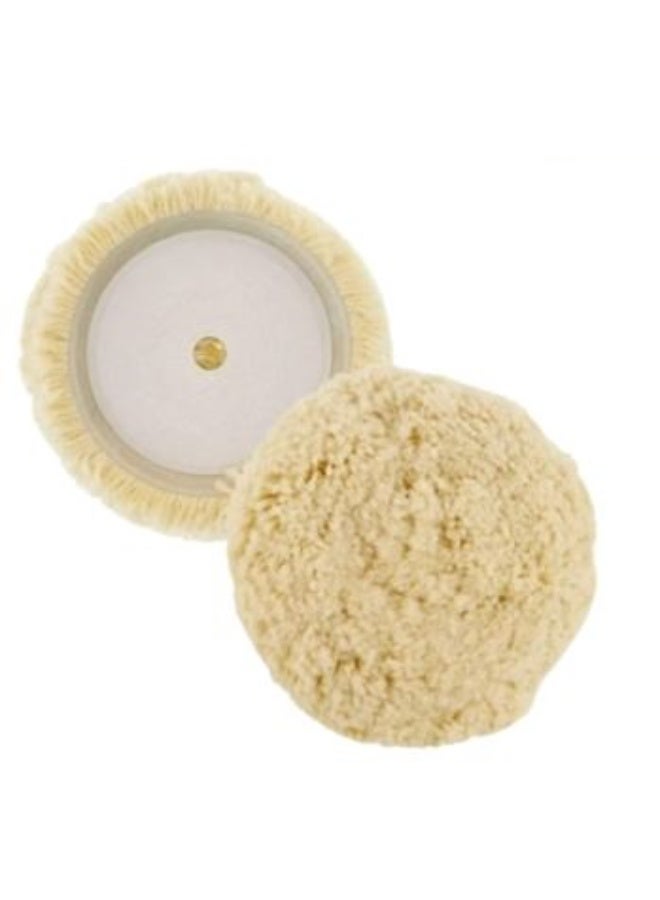 4.5-Inch Wool Polishing Pad with Hook & Loop Backing Plate – Professional Wool Buffing Pad for Car Polishers, Waxing, Scratch Removal, and Surface Finishing