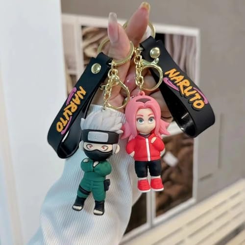 FowWelt Cartoon Keychain for Girls and Boys, Cute Keychains Accessories Keyring Key Wristlet Car Charms Backpack Key Chain (Anime5, Naarutoo) - Image 3