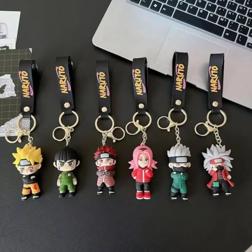 FowWelt Cartoon Keychain for Girls and Boys, Cute Keychains Accessories Keyring Key Wristlet Car Charms Backpack Key Chain (Anime5, Naarutoo) - Image 5