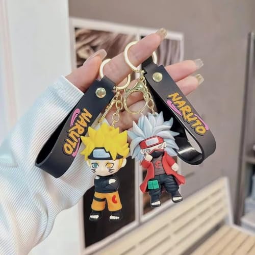 FowWelt Cartoon Keychain for Girls and Boys, Cute Keychains Accessories Keyring Key Wristlet Car Charms Backpack Key Chain (Anime5, Naarutoo) - Image 2
