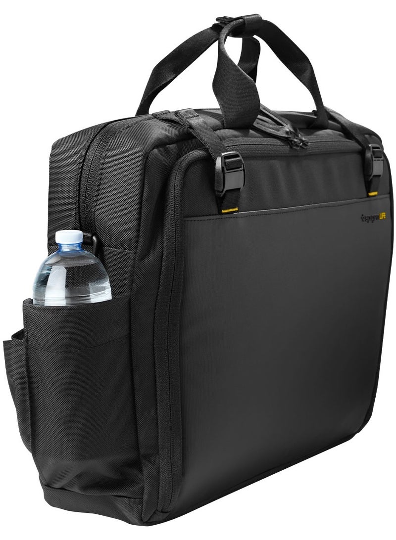 Klasden Laptop Business Messenger Shoulder Bag Briefcase Travel Office with Luggage Crossbody Strap Water Resistant Document Organizer KD300 for MacBook Pro/Air Lenovo HP Laptops 16 inches - Black