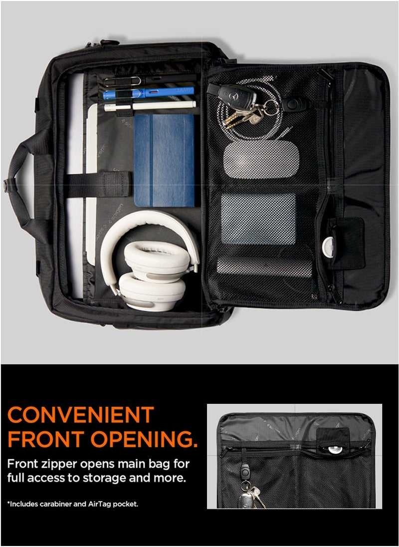 Spigen Klasden Laptop Business Messenger Shoulder Bag Briefcase Travel Office with Luggage Crossbody Strap Water Resistant Document Organizer KD300 for MacBook Pro/Air Lenovo HP Laptops 16 inches - Black  - Image 3