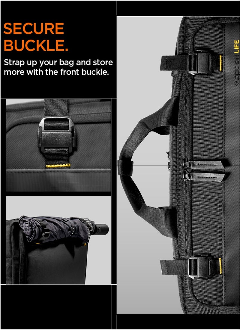Spigen Klasden Laptop Business Messenger Shoulder Bag Briefcase Travel Office with Luggage Crossbody Strap Water Resistant Document Organizer KD300 for MacBook Pro/Air Lenovo HP Laptops 16 inches - Black  - Image 4
