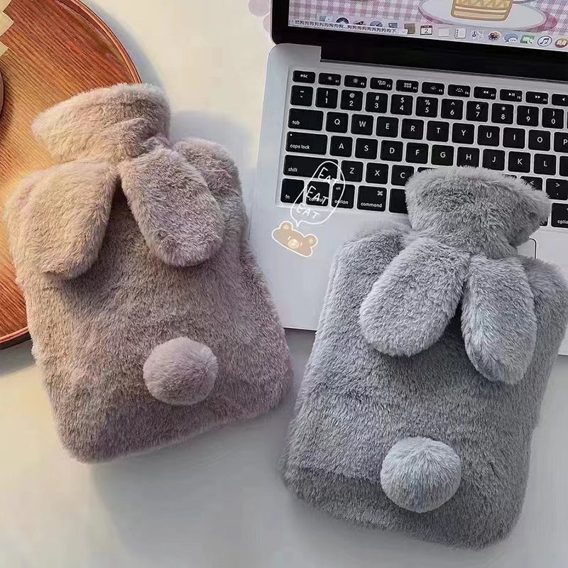 Korean Version Of Rabbit Plush Warm Water Bag Large Number Pvc Water Bag Water Injection Compress Warm Hand Source Spot Sale - Image 5