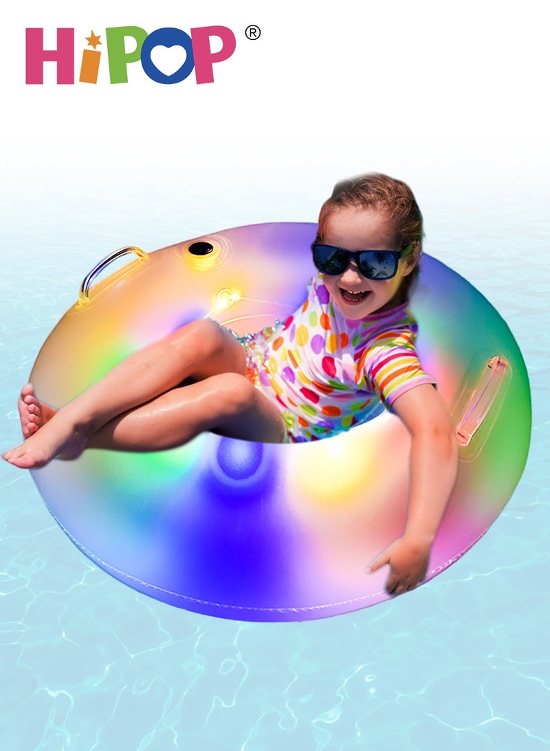 HIPOP Kids Swimming Ring with Colored Light,High Quality Life Buoy,Outdoor Inflatable Float for Kids  - Image 1