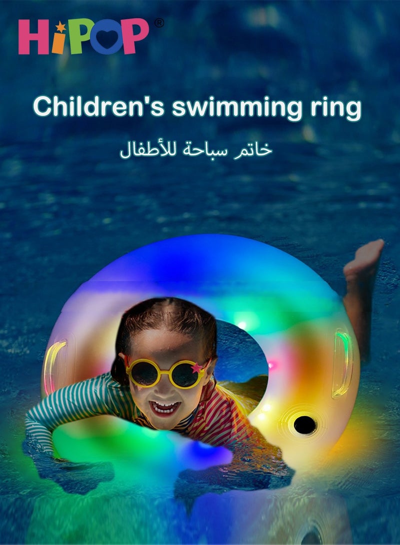 HIPOP Kids Swimming Ring with Colored Light,High Quality Life Buoy,Outdoor Inflatable Float for Kids  - Image 2
