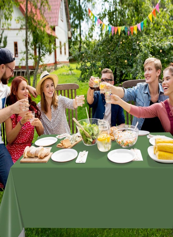 Hallswl 12Pcs 54×108 Inch Sage Green Tablecloth 4 Green Colors Disposable Plastic Rectangle Table Cover for Baby Shower Bridal Wedding Birthday Party Decorations and Supplies - Image 5
