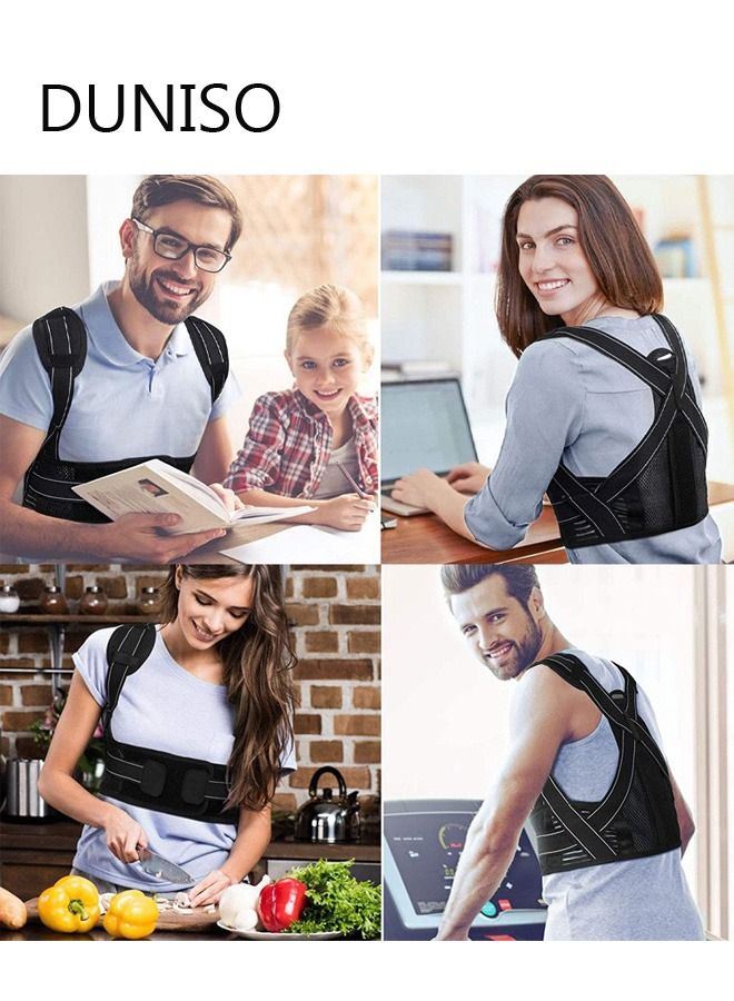 DUNISO Posture Corrector for Women and Men, Back Brace Fully Adjustable & Comfy, Support Straightener for Spine, Neck, Clavicle and Shoulder, Improves Posture and Pain Relief - Image 4