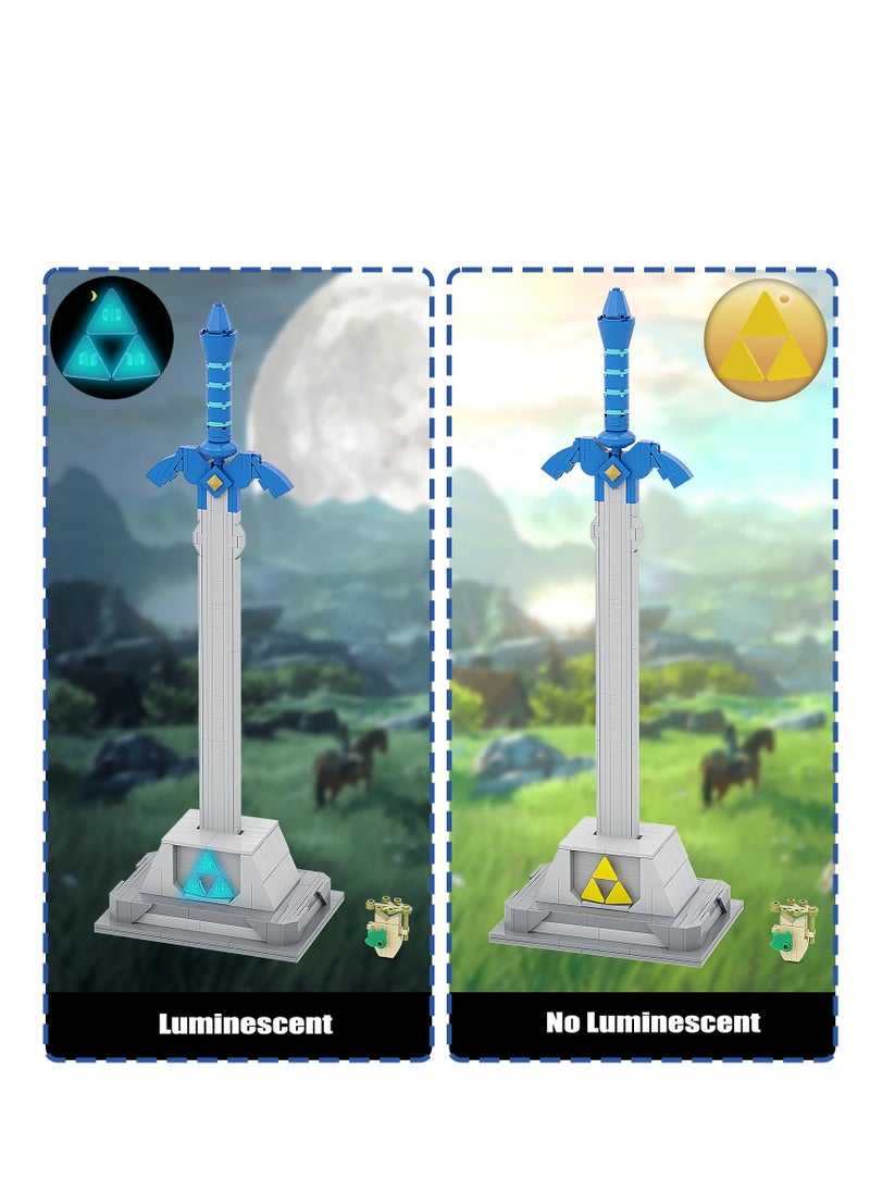 KASTWAVE Master Sword Building Blocks Model Kit, with 3 Luminous Tri-Force and Creative Building Set, Unique Decorations and Building Toys for Child Adult Christmas Festival Valentine's Day Gift(290PCS)  - Image 3