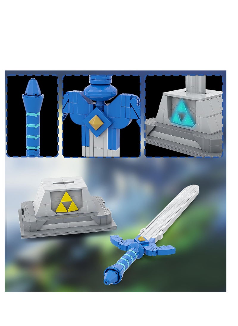 KASTWAVE Master Sword Building Blocks Model Kit, with 3 Luminous Tri-Force and Creative Building Set, Unique Decorations and Building Toys for Child Adult Christmas Festival Valentine's Day Gift(290PCS)  - Image 2