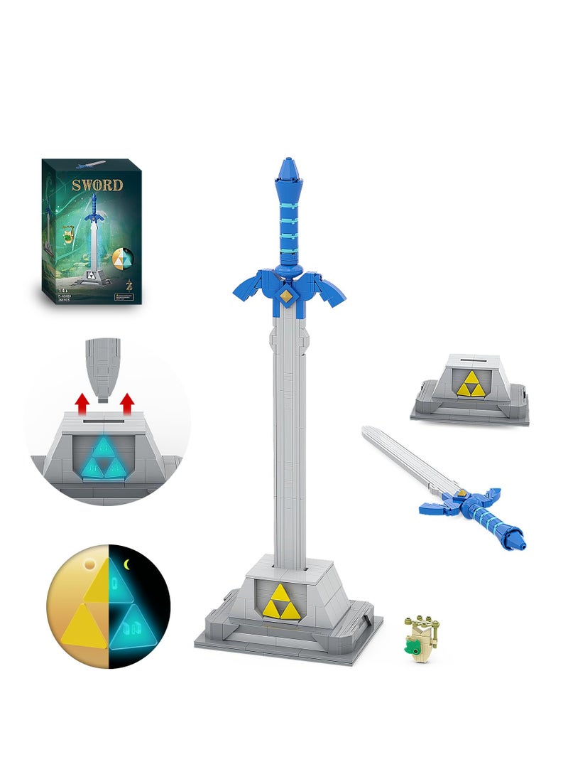 KASTWAVE Master Sword Building Blocks Model Kit, with 3 Luminous Tri-Force and Creative Building Set, Unique Decorations and Building Toys for Child Adult Christmas Festival Valentine's Day Gift(290PCS)  - Image 1