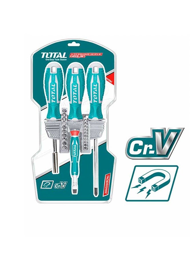 توتال مجموعة مفكات ورؤوس مفكات من 24 قطعة TACSD302462 - Image 2