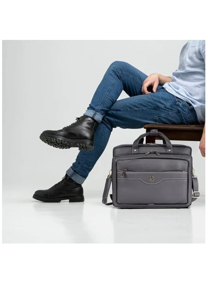 HAMMONDS FLYCATCHER Men's Leather Laptop Bag with Adjustable Strap, 15.6 Inch Laptop Bag for Men for Office, Travel and Daily Use