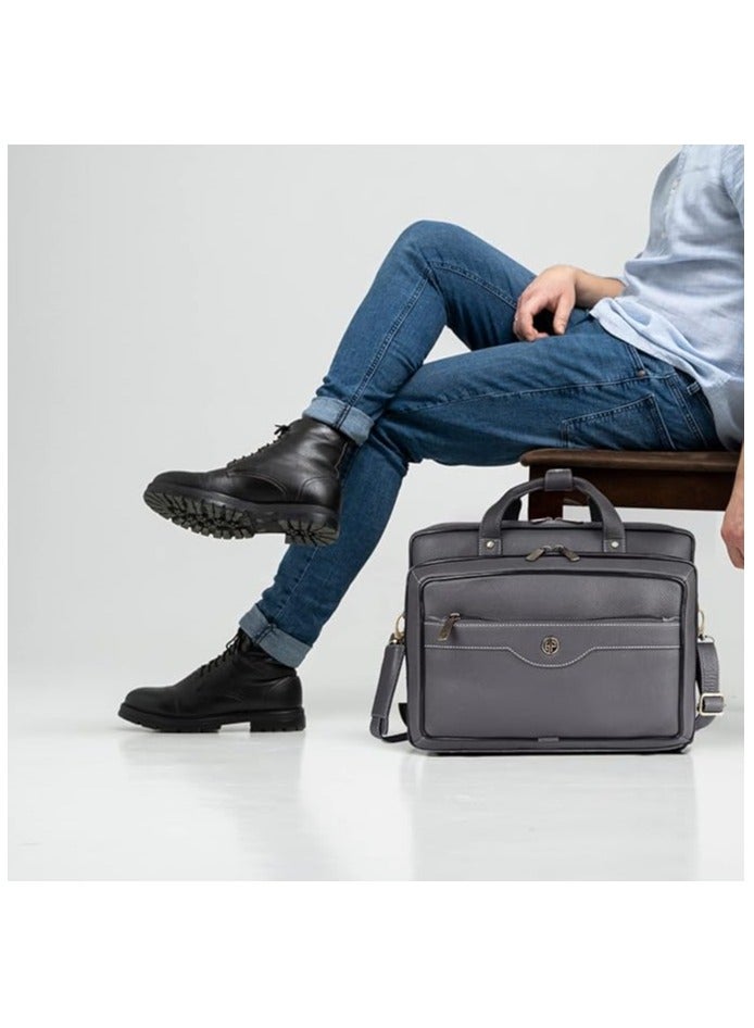 HAMMONDS FLYCATCHER Men's Leather Laptop Bag with Adjustable Strap, 15.6 Inch Laptop Bag for Men for Office, Travel and Daily Use - Image 2