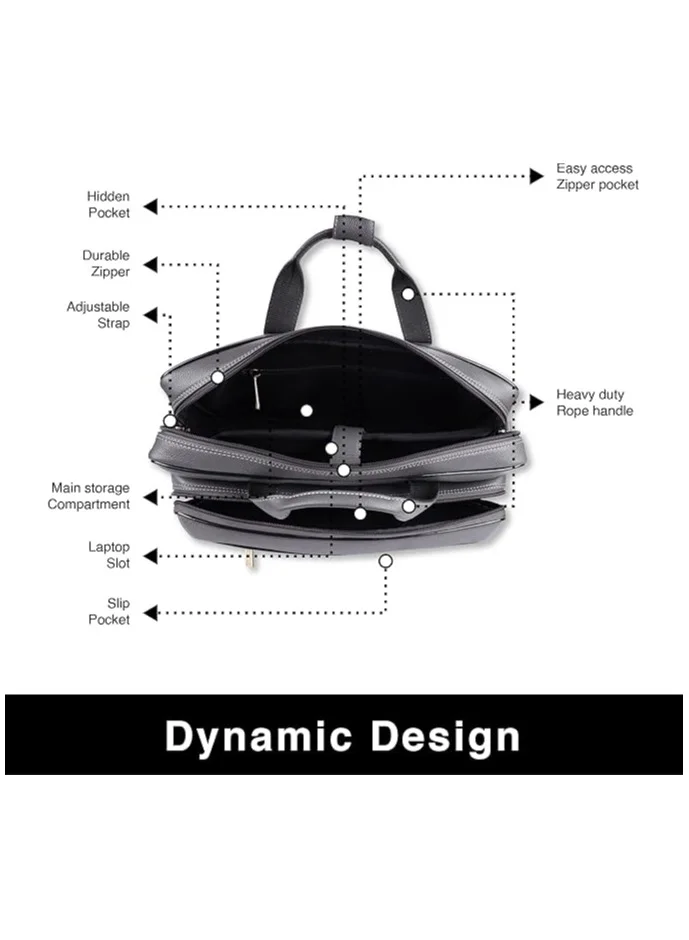 Hammonds Flycatcher  Men's Leather Laptop Bag with Adjustable Strap, 15.6 Inch Laptop Bag for Men for Office, Travel and Daily Use  | Best Price UAE