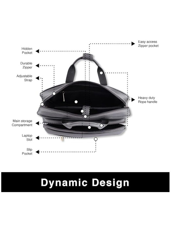 HAMMONDS FLYCATCHER Men's Leather Laptop Bag with Adjustable Strap, 15.6 Inch Laptop Bag for Men for Office, Travel and Daily Use - Image 5