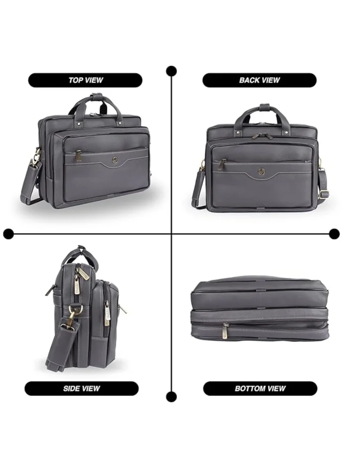 Hammonds Flycatcher  Men's Leather Laptop Bag with Adjustable Strap, 15.6 Inch Laptop Bag for Men for Office, Travel and Daily Use  | Best Price UAE