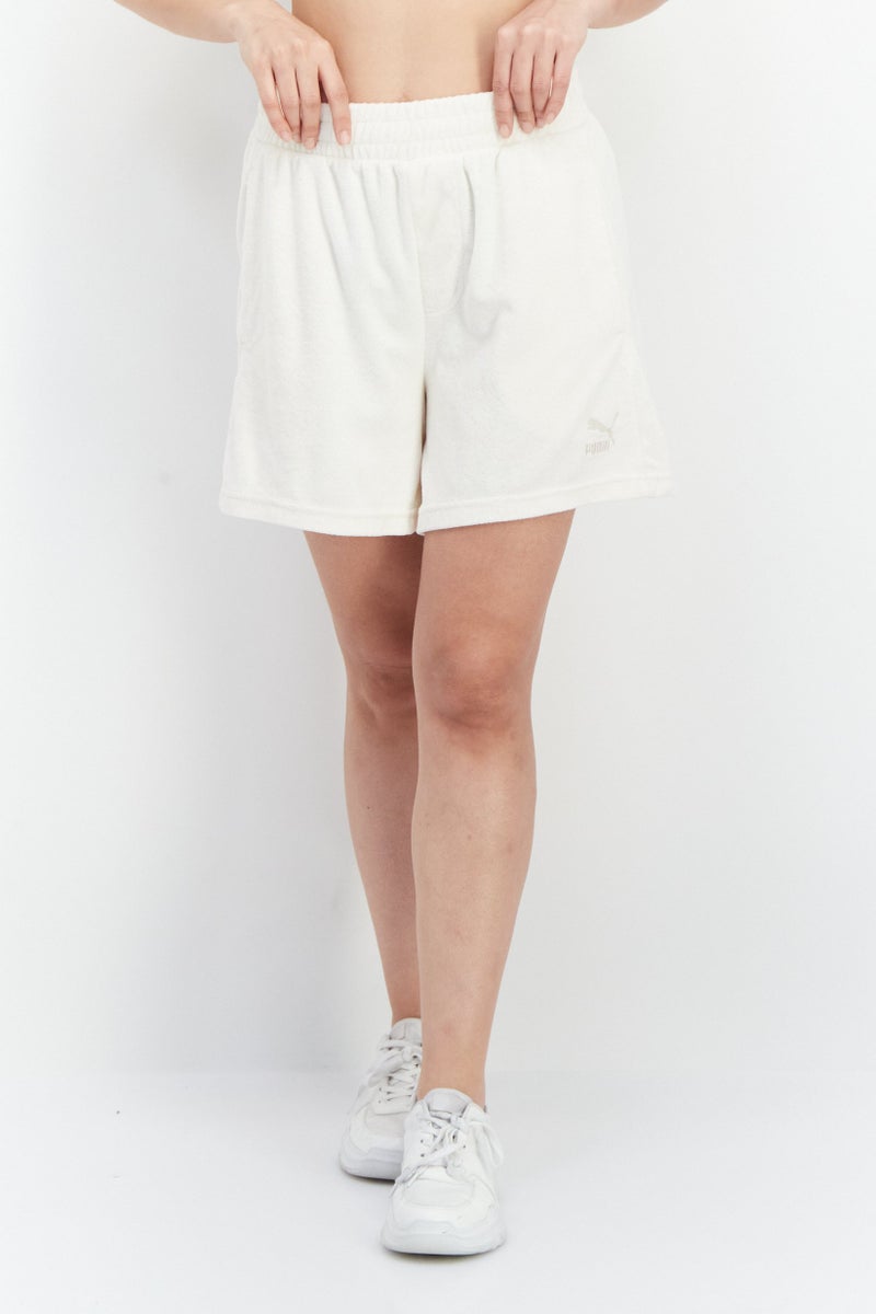 PUMA Women Sportswear Fit Drawstring Training Shorts, Beige - Image 1