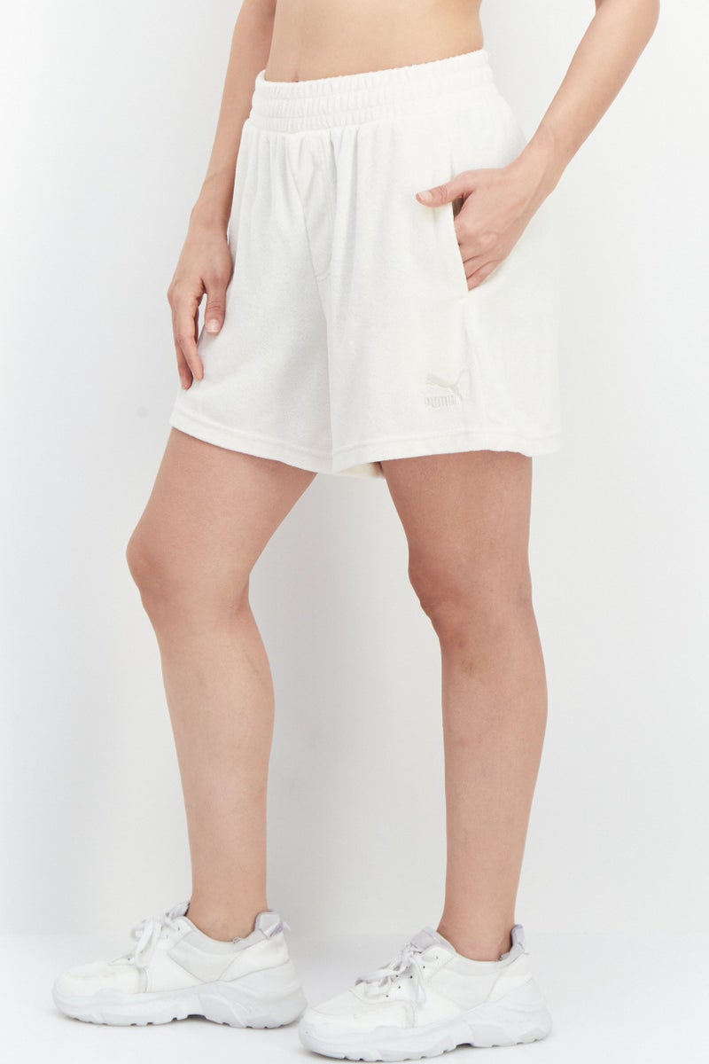 PUMA Women Sportswear Fit Drawstring Training Shorts, Beige - Image 4