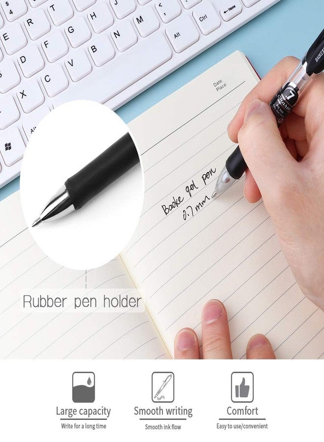 BaoKe Retractable Premium Gel Ink Pen Ball Pen, 0.7mm, PC196, 12 Pack (Black) - Image 5