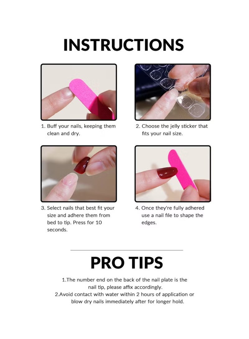 Opal Butterfly Short Fake Nails 24Pcs - Image 4