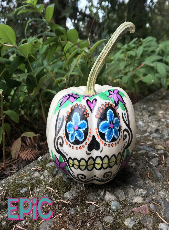 Epic Oil Based Paint Markers for Pumpkins - Permanent Opaque for Metal, Glass, Ceramic, Porcelain, Wood, Fabric, Canvas, Rubber - Medium Tip - 16 Popular Colors - Halloween Jack-O-Lantern - Image 4