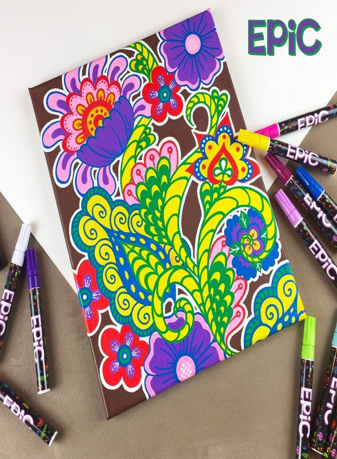 Epic Oil Based Paint Markers for Pumpkins - Permanent Opaque for Metal, Glass, Ceramic, Porcelain, Wood, Fabric, Canvas, Rubber - Medium Tip - 16 Popular Colors - Halloween Jack-O-Lantern - Image 5