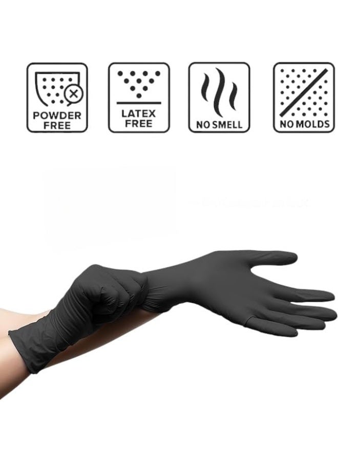 Disposable Black Nitrile Gloves Powder Free Latex Free Strong Puncture Resistant 20 Pack High Sensitivity Protective Gloves for Medical Tattoo Barber Food Handling and Cleaning Use - Image 2