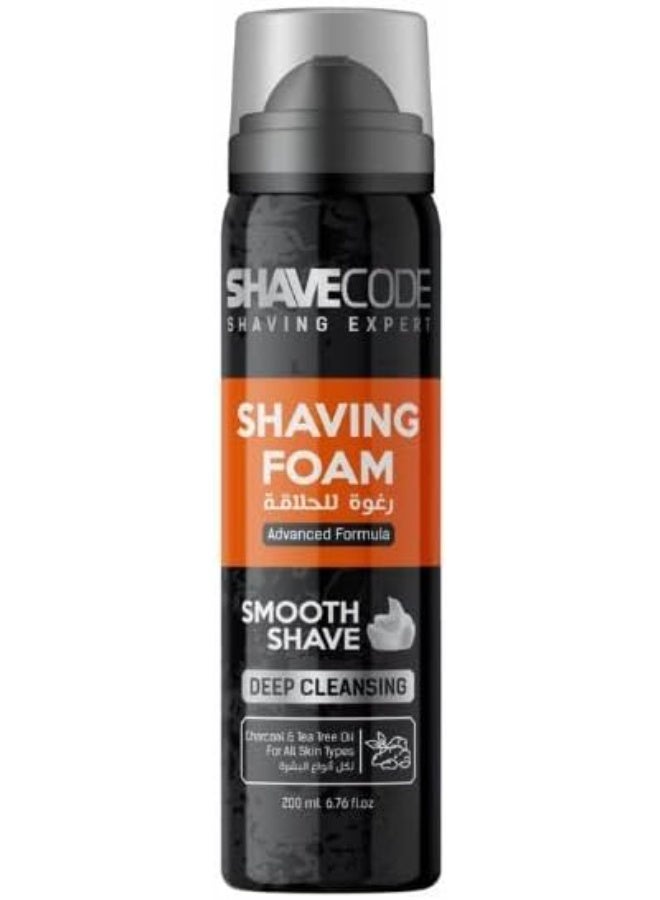 Shavecode Shaving Foam - All Skin Types (Charcoal) 200ml