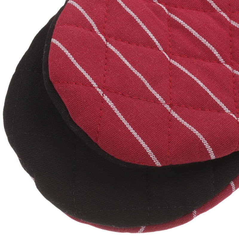 Burgundy Heat Resistant Oven Gloves Pair Insulated Thickened Baking Mitts For Kitchen Cooking - Image 4