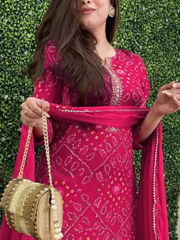 ASSUME FAB Women Maternity Kurta Set with Dupatta for Women | Nursing/Feeding Zip | Soft Rayon Ethnic Wear for Pregnancy & Postpartum(Large Pink - Image 4