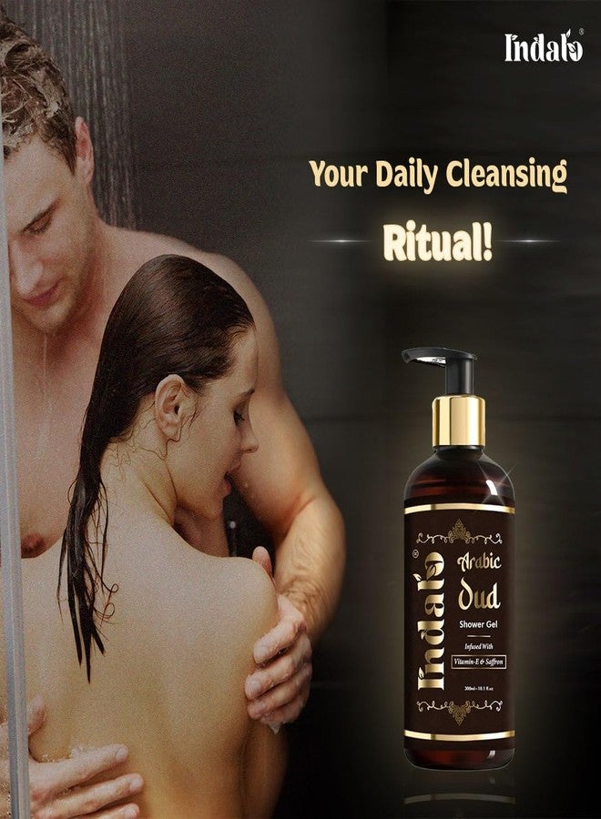 Indalo Luxury Arabic Oud Refreshing Shower Gel Infused with Vitamin-E & Saffron (300 ml) - Image 3
