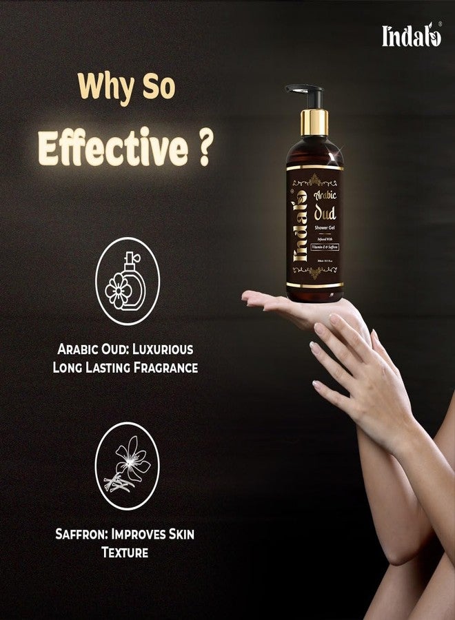 Indalo Luxury Arabic Oud Refreshing Shower Gel Infused with Vitamin-E & Saffron (300 ml) - Image 4