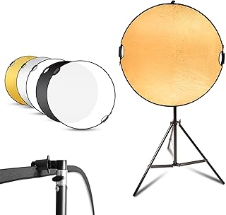 Selens Selens 43" Photography Reflector with 6.5ft Light Stand, Handle Light Reflector for Photography, 5-in-1 Reflector with - Image 1