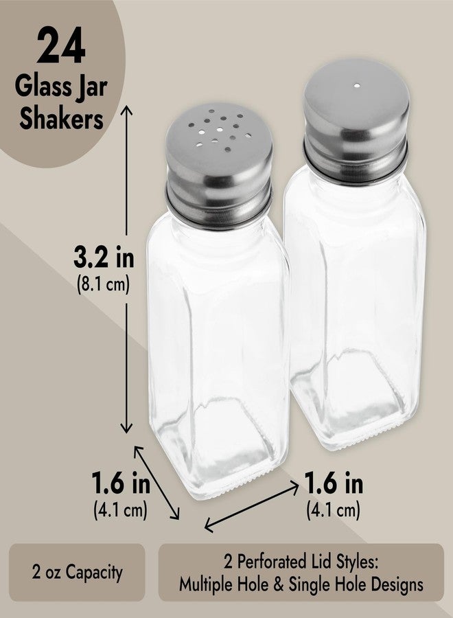 Juvale 24 Pack Glass Salt and Pepper Shakers Bulk Set - Restaurant Salt and Pepper Shakers - Spice Containers for Restaurant (2 Oz, Clear) - Image 4