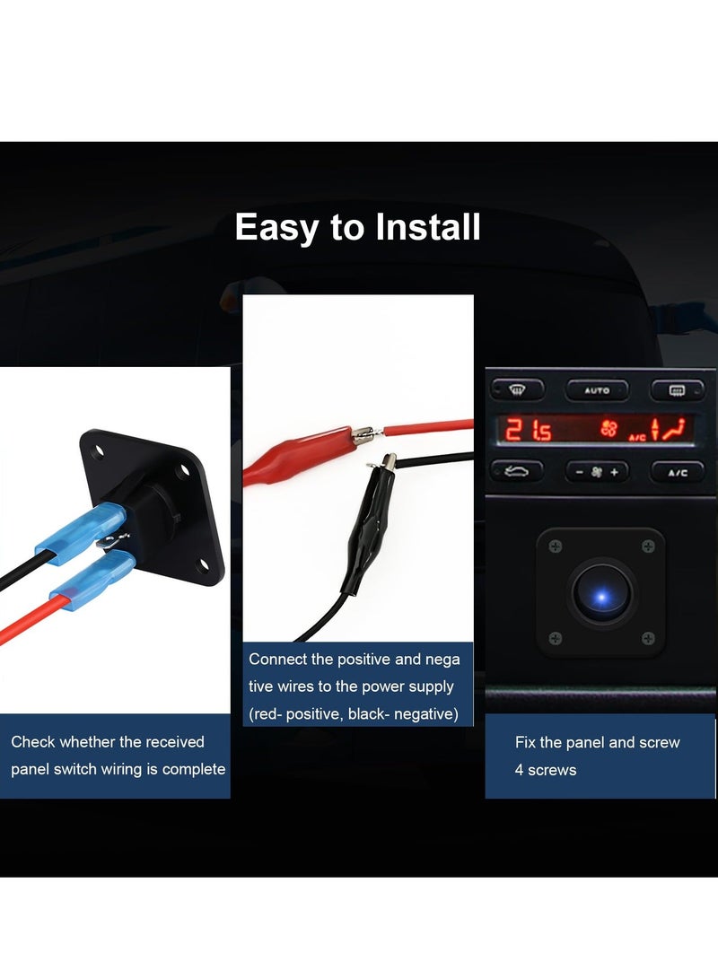 Rocker Toggle Switch Panel, with Blue LED Indicator - DC 12V 20A USB Charger, Round Lighted ON/Off SPST Switch Control for Ships, Yachts, RVs, Buses, Trailers, Campers, Boats, and More  - Image 2