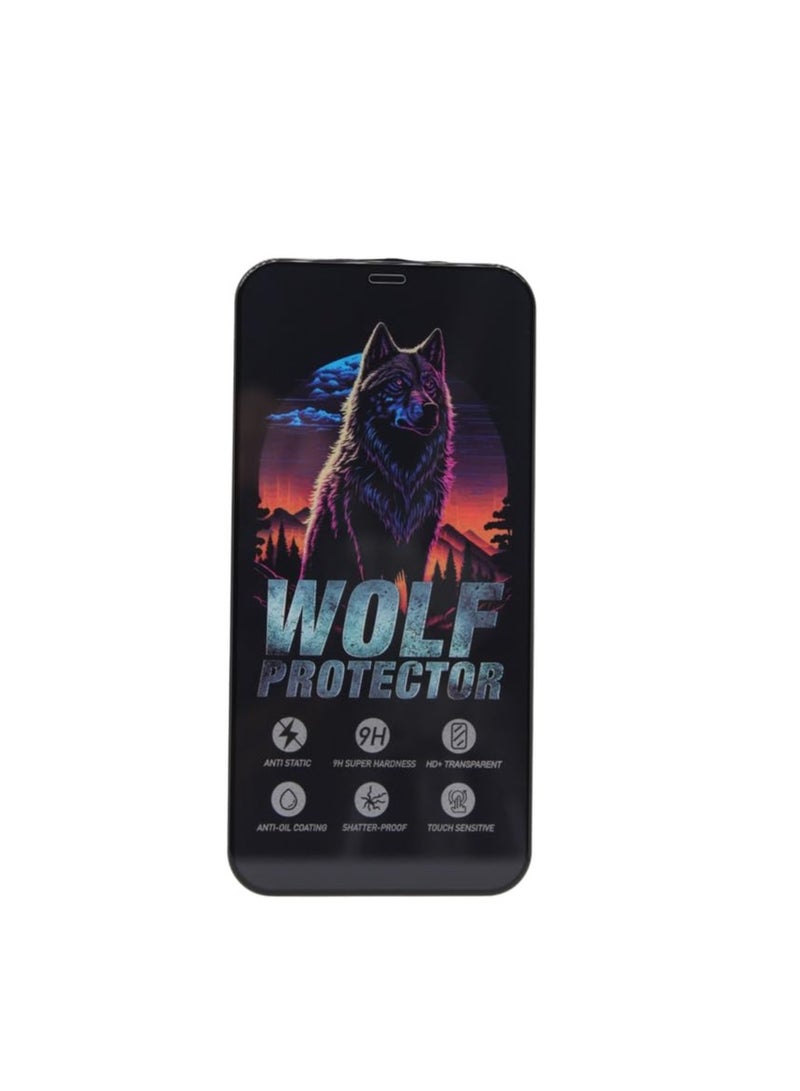 Wolf Protector Design Tempered Glass Screen Protector for Apple iPhone 12 /Apple iPhone 12 Pro - Clear & Black - Image 1